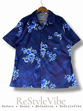TRIUMPH Men’s Size XL Shirt Button Up Hawaiian VINTAGE Short Sleeve 70s Retro